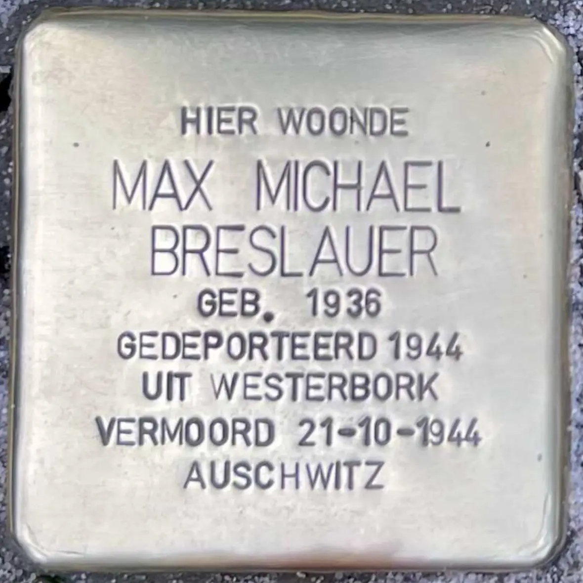 Struikelsteen voor Max Michael Breslauer