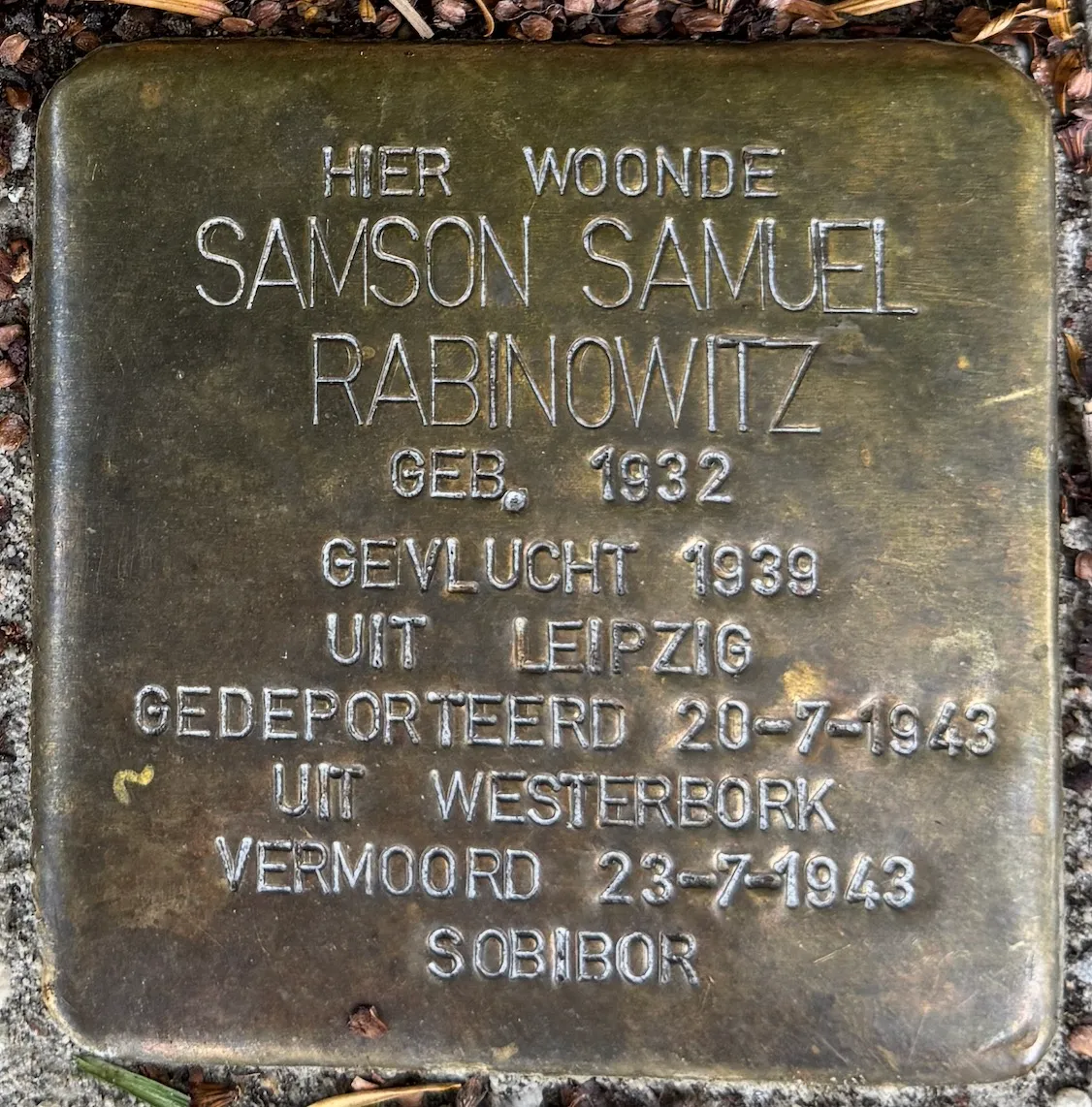 Struikelsteen voor Samson Michael Rabinowitz