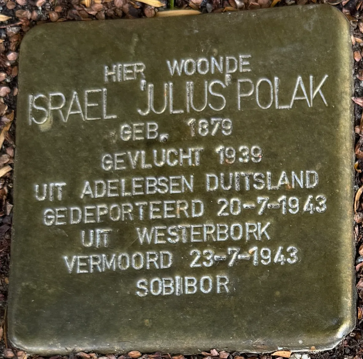 Struikelsteen voor Israel Polak