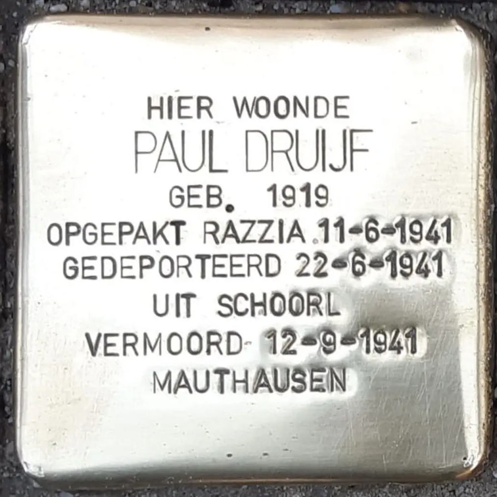 Struikelsteen voor Paul Druijf