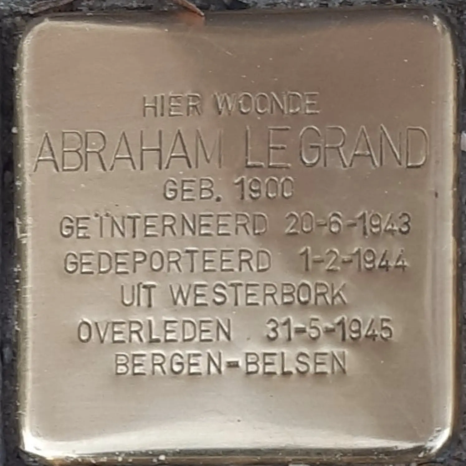 Struikelsteen voor Abraham le Grand
