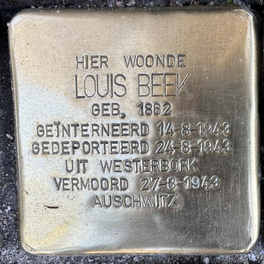 Struikelsteen voor Louis Beek