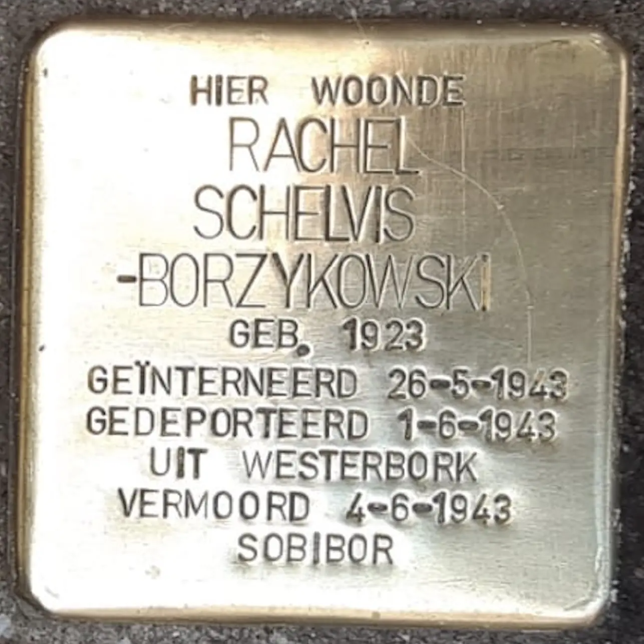 Struikelsteen voor Rachel Schelvis-Borzykowski