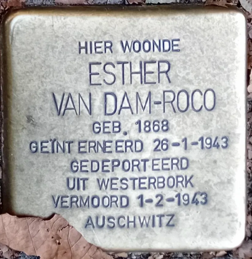 Struikelsteen voor Esther van Dam-Roco