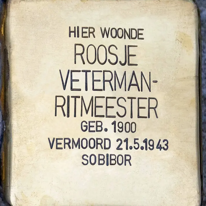 Struikelsteen voor Roosje Veterman-Ritmeester