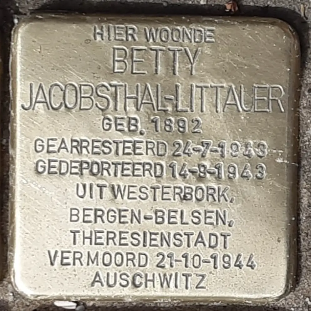Struikelsteen voor Betty Jacobsthal-Littauer