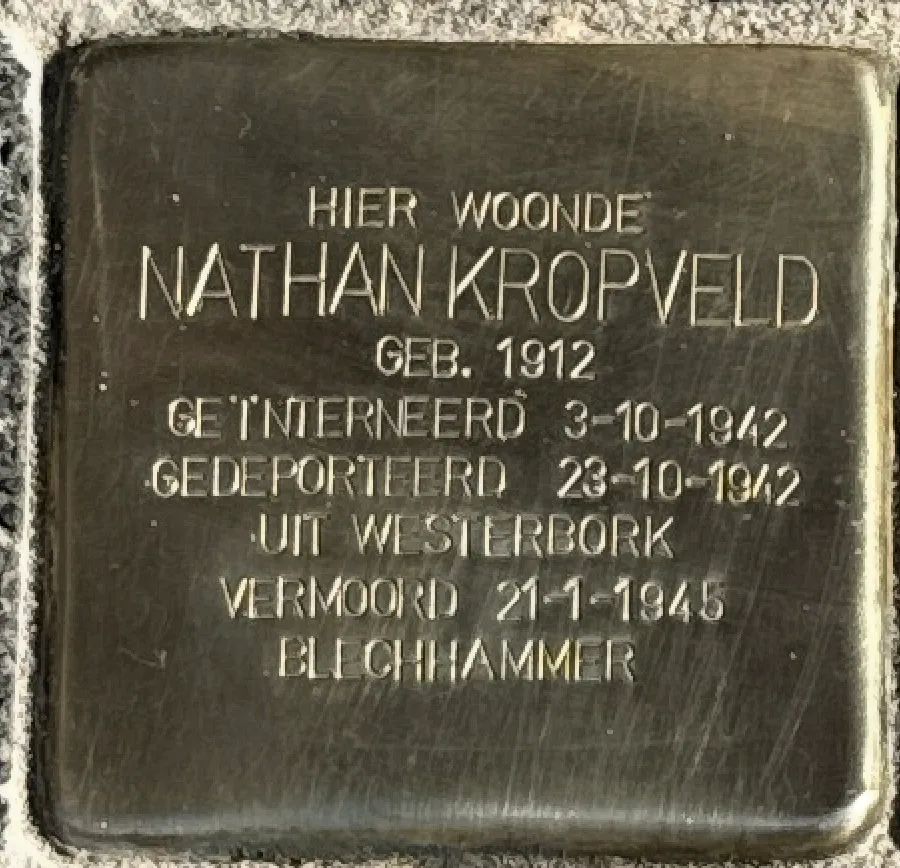 Struikelsteen voor Nathan Kropveld