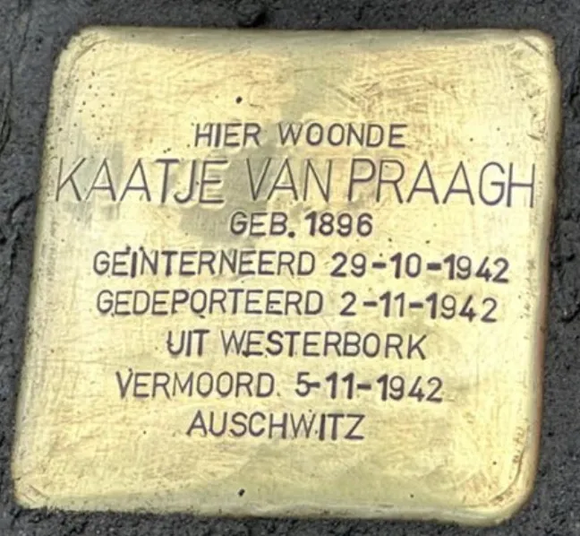 Struikelsteen voor Kaatje van Praagh