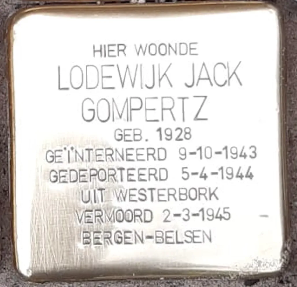 Struikelsteen voor Lodewijk Jack Gompertz