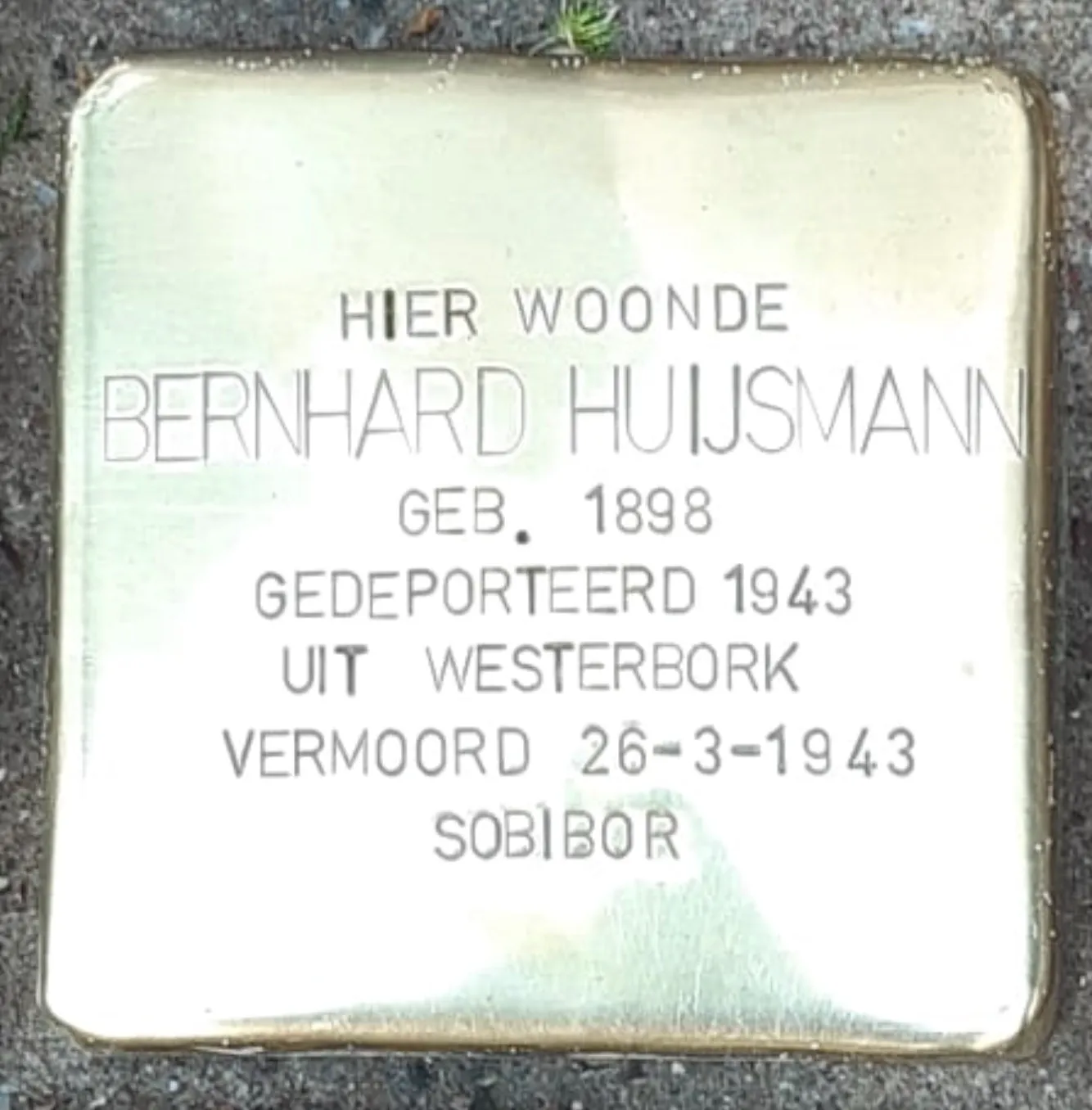 Struikelsteen voor Bernhard Huijsmann