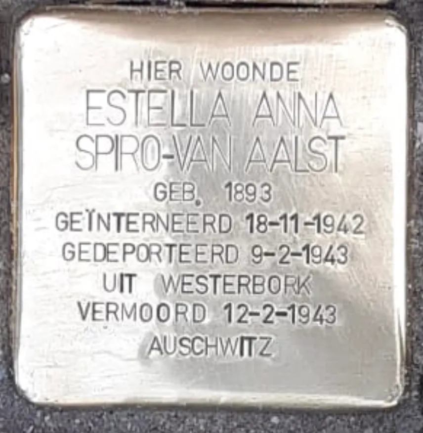 Struikelsteen voor Estella Anna Spiro-van Aalst