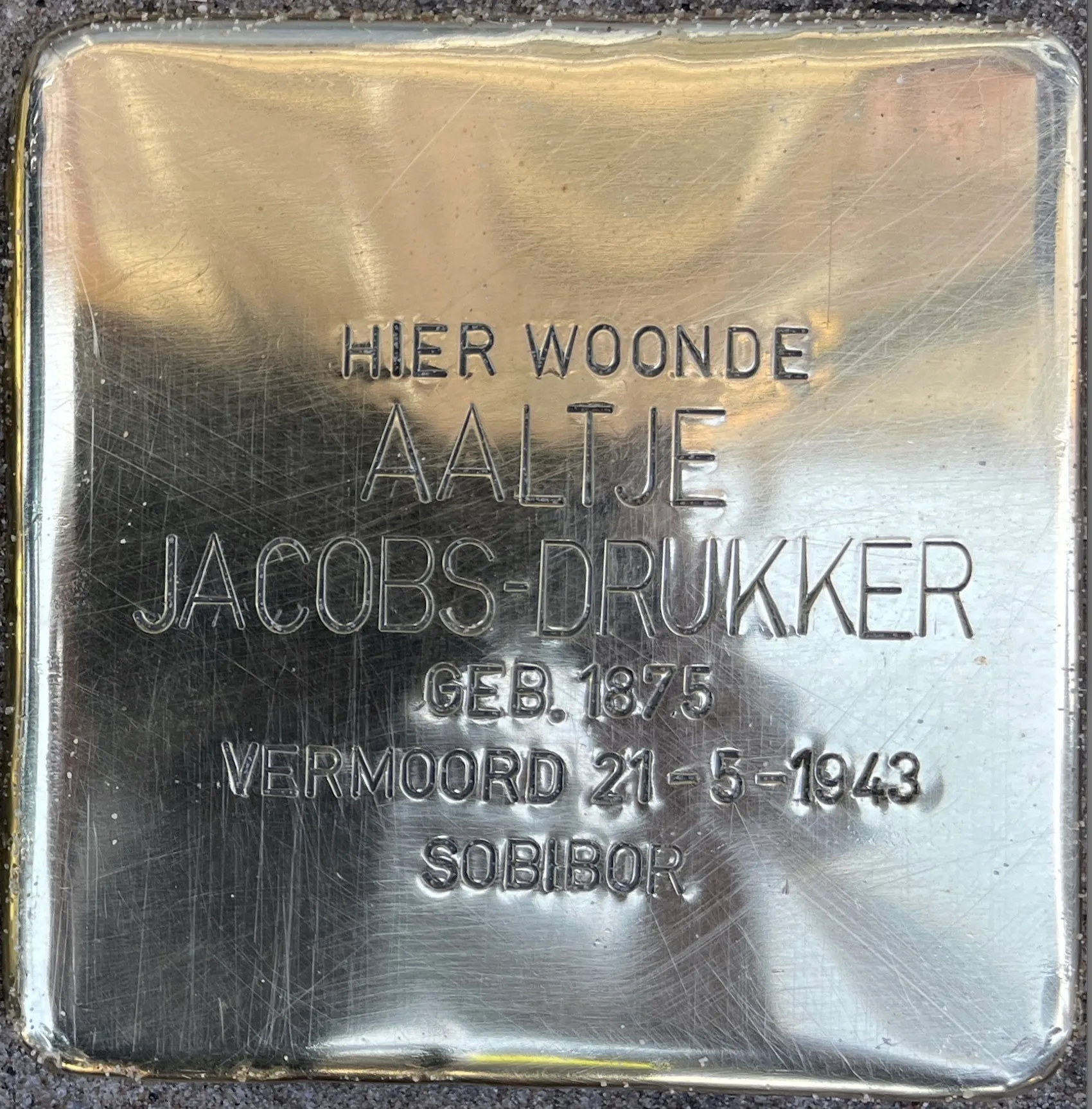 Struikelsteen voor Aaltje Jacobs-Drukker