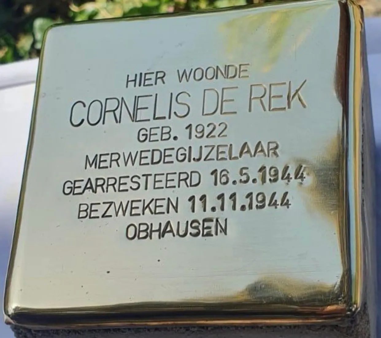 Struikelsteen voor Cornelis de Rek