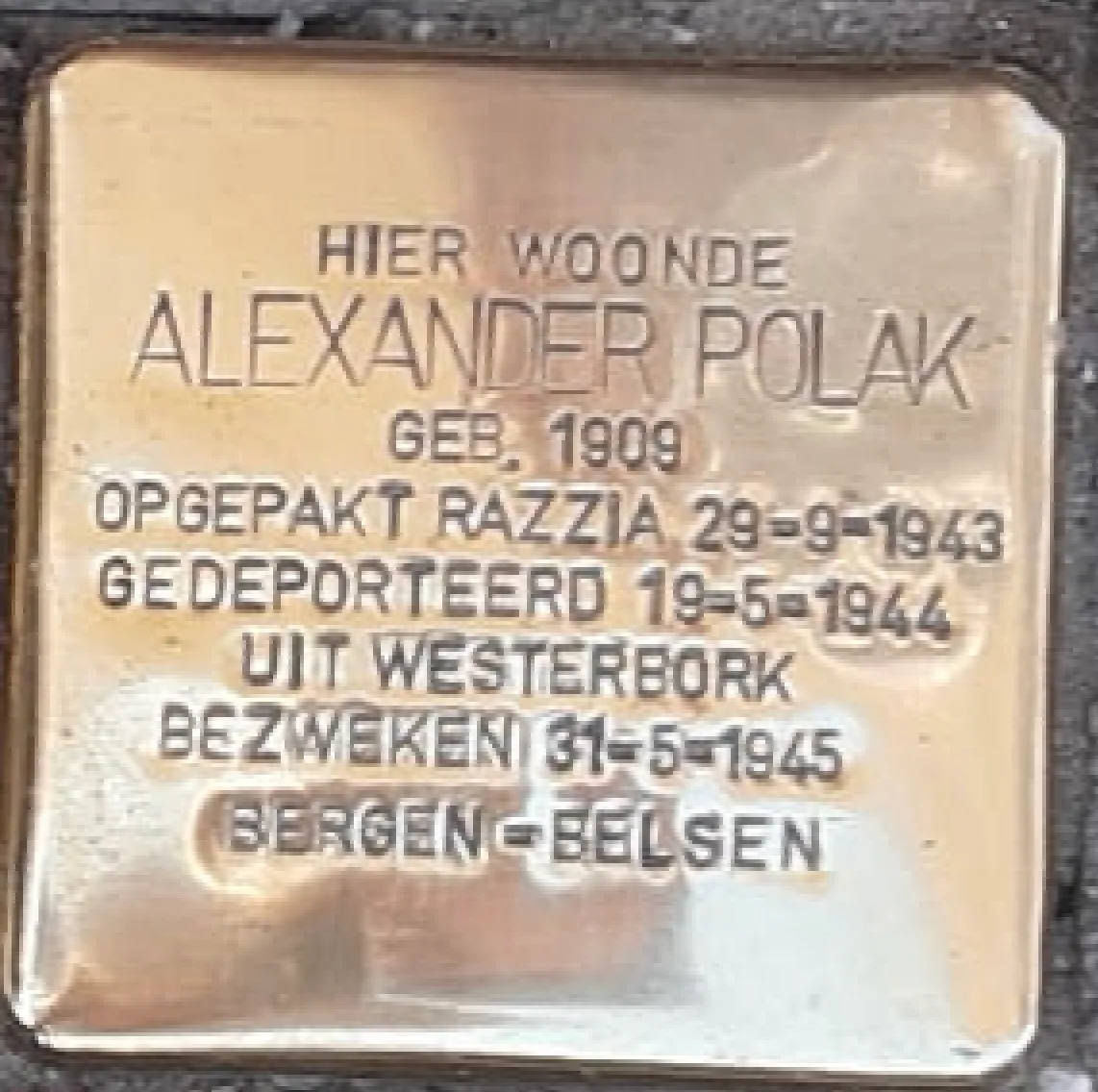 Struikelsteen voor Alexander Polak