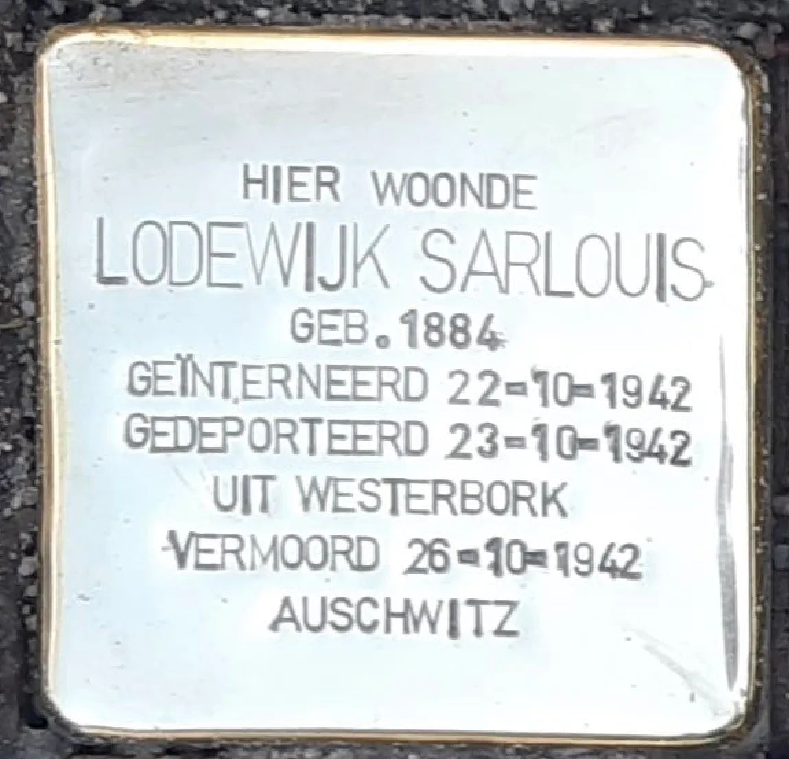 Struikelsteen voor Lodewijk Sarlouis