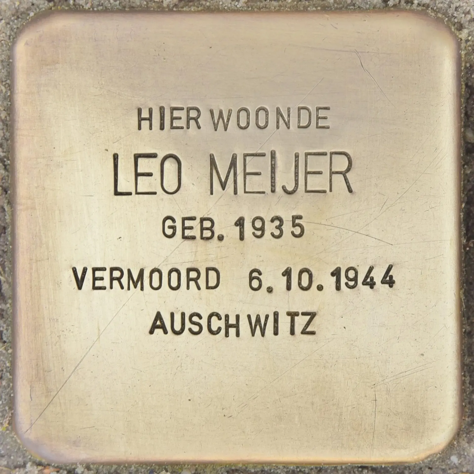 Struikelsteen voor Leo Meijer