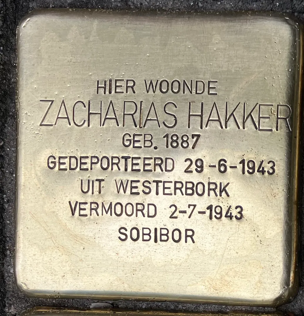 Struikelsteen voor Zacharias Hakker
