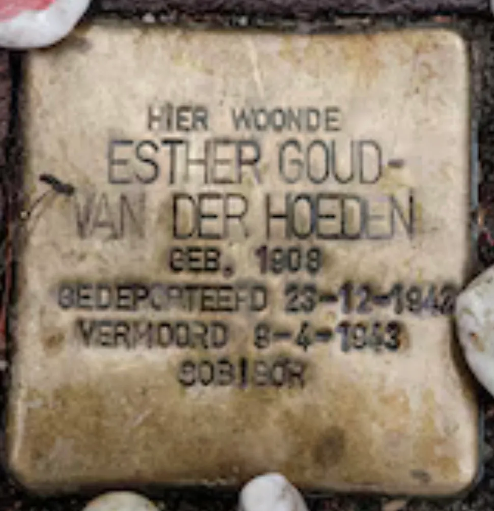 Struikelsteen voor Esther Goud-van der Hoeden