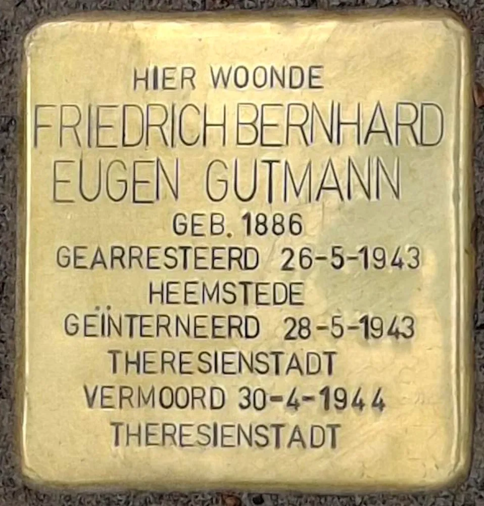 Struikelsteen voor Friedrich Bernhard Eugen Gutmann
