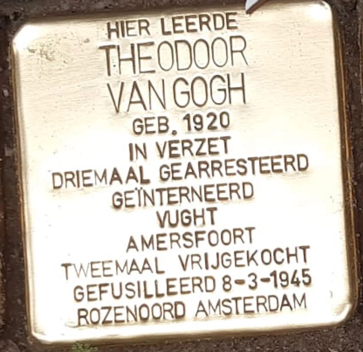Struikelsteen voor Theodoor van Gogh