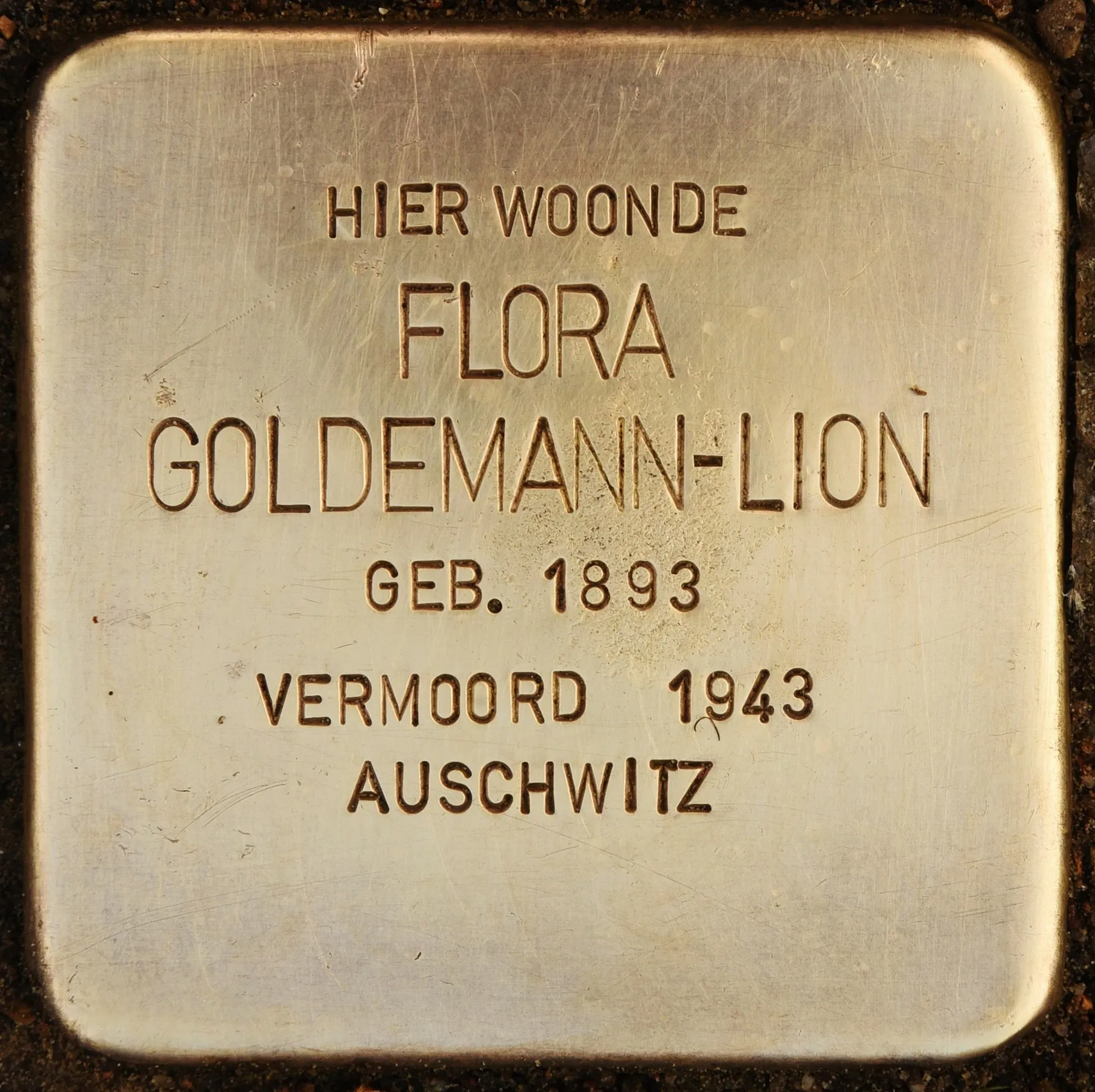 Struikelsteen voor Flora Goldemann-Lion