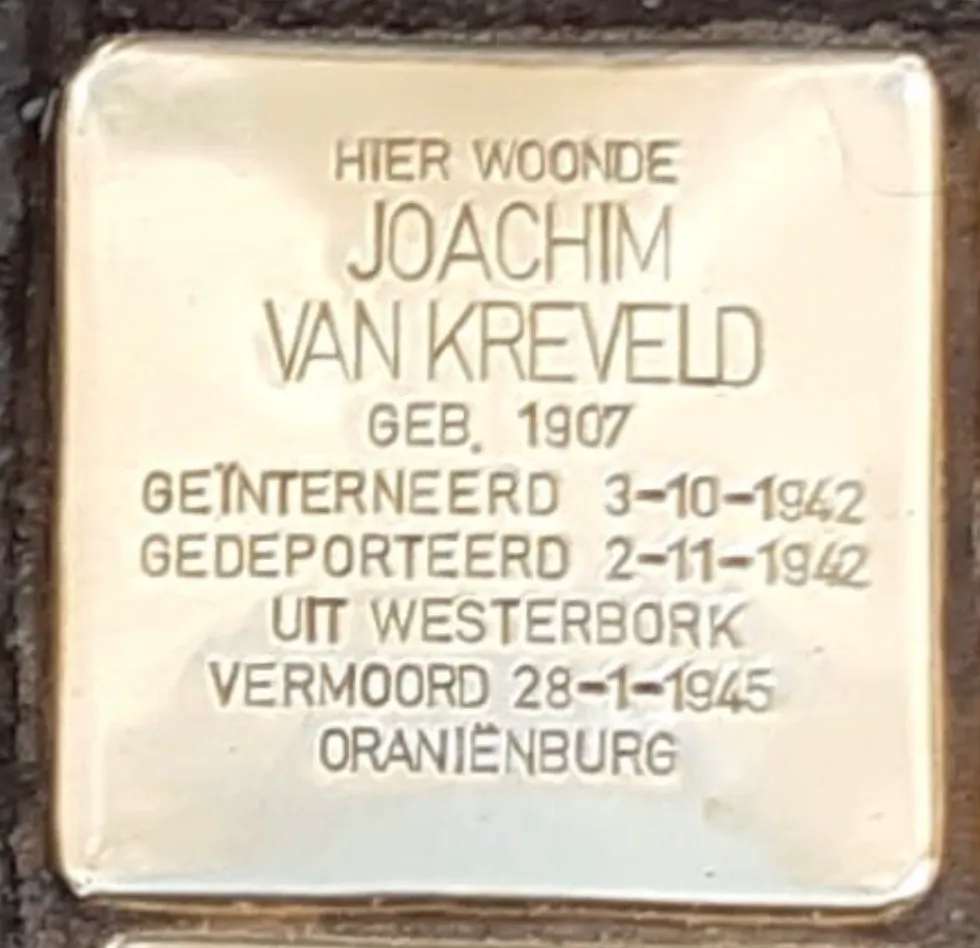 Struikelsteen voor Joachim Benjamin van Kreveld