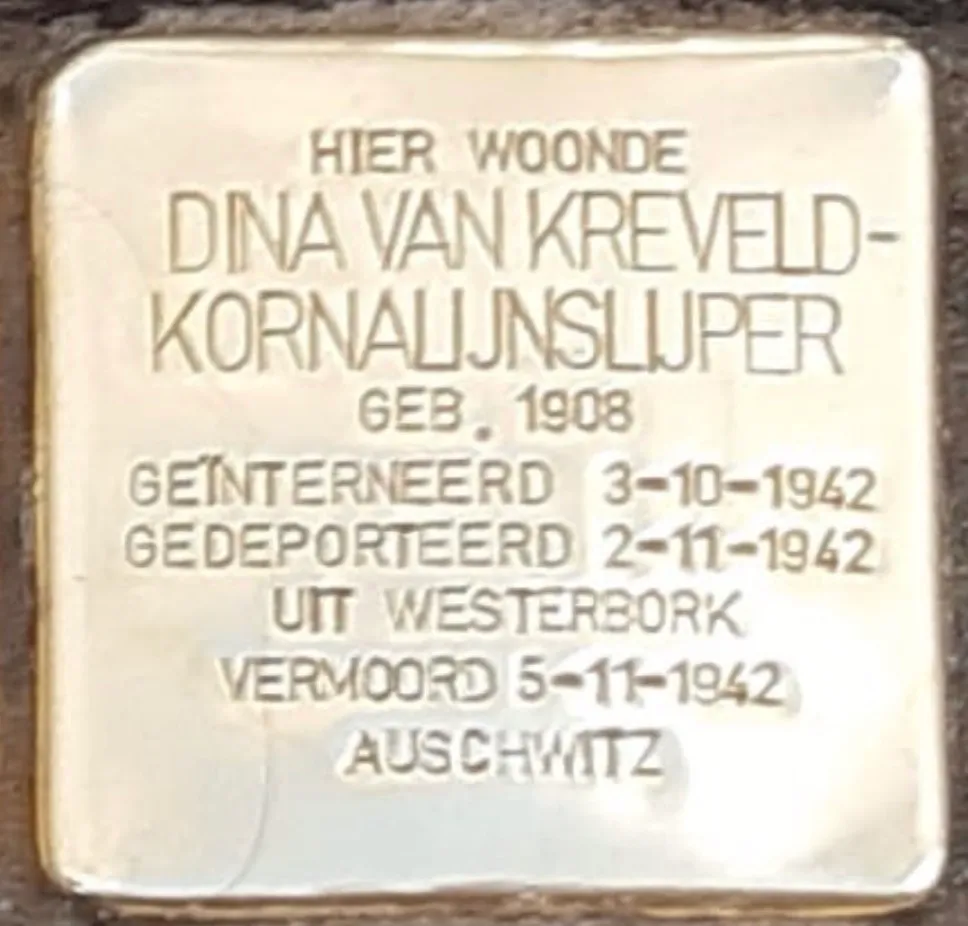 Struikelsteen voor Dina van Kreveld-Kornalijnslijper