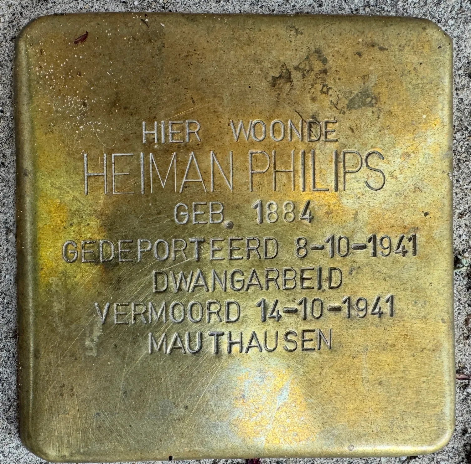 Struikelsteen voor Heiman Philips