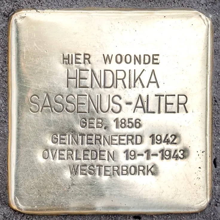 Struikelsteen voor Hendrika Sassenus-Alter